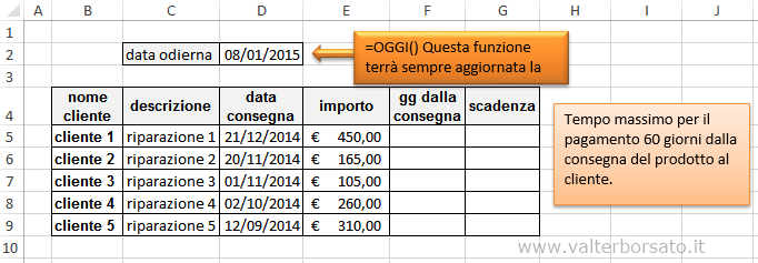 scadenzario pagamenti excel